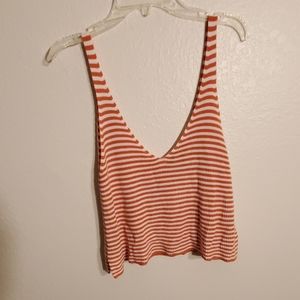 Orange and White Tank Top